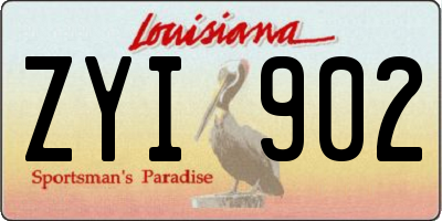 LA license plate ZYI902