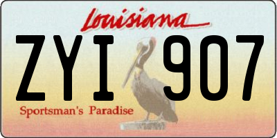 LA license plate ZYI907