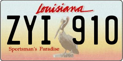 LA license plate ZYI910