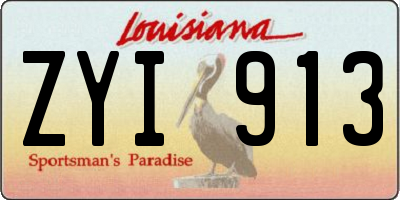 LA license plate ZYI913