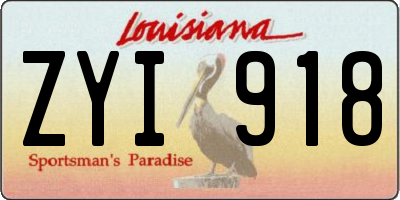LA license plate ZYI918