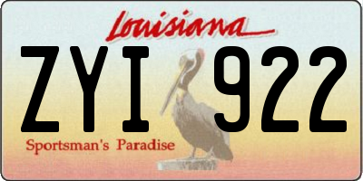 LA license plate ZYI922