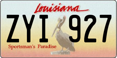 LA license plate ZYI927