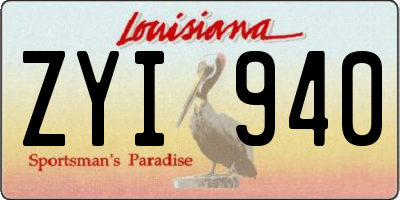 LA license plate ZYI940