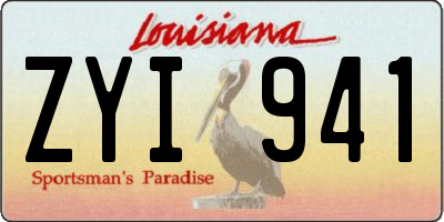 LA license plate ZYI941