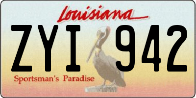 LA license plate ZYI942