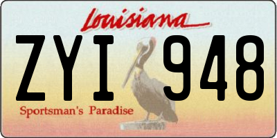 LA license plate ZYI948