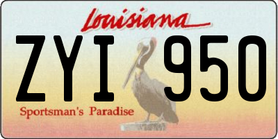 LA license plate ZYI950