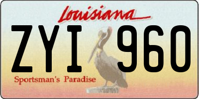 LA license plate ZYI960