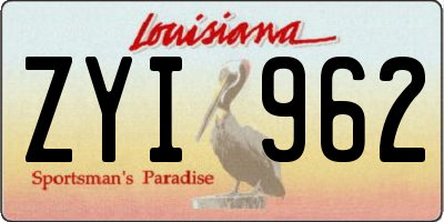LA license plate ZYI962