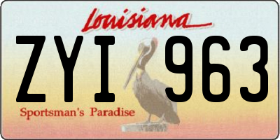 LA license plate ZYI963