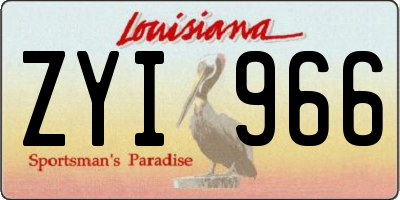 LA license plate ZYI966