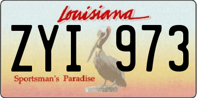 LA license plate ZYI973