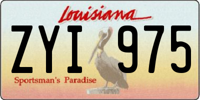 LA license plate ZYI975