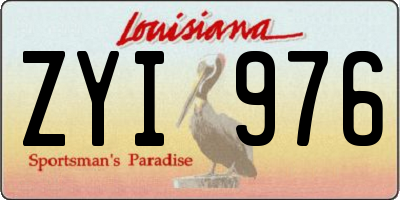 LA license plate ZYI976