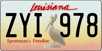 LA license plate ZYI978