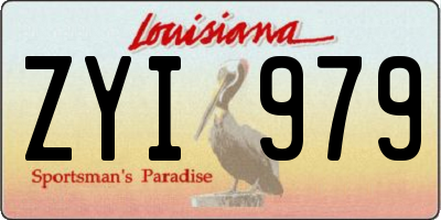 LA license plate ZYI979