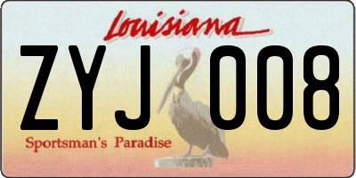 LA license plate ZYJ008