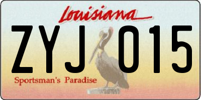 LA license plate ZYJ015