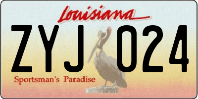 LA license plate ZYJ024