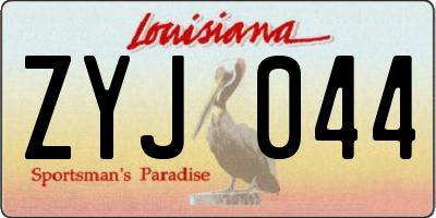 LA license plate ZYJ044