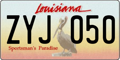 LA license plate ZYJ050
