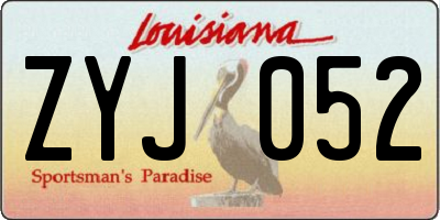 LA license plate ZYJ052