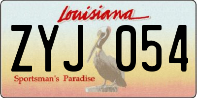 LA license plate ZYJ054