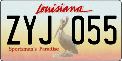 LA license plate ZYJ055