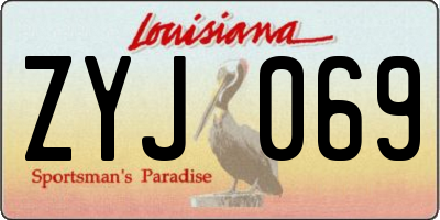 LA license plate ZYJ069