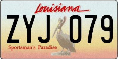 LA license plate ZYJ079