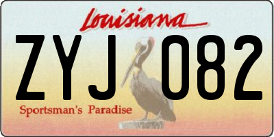 LA license plate ZYJ082