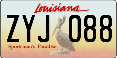 LA license plate ZYJ088