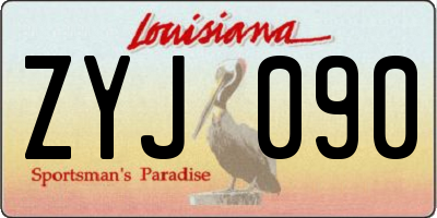 LA license plate ZYJ090