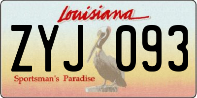 LA license plate ZYJ093