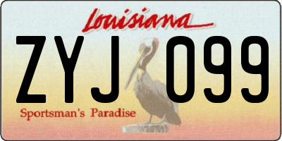 LA license plate ZYJ099