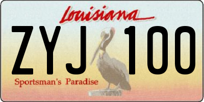 LA license plate ZYJ100