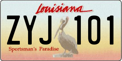 LA license plate ZYJ101
