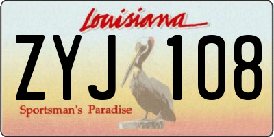 LA license plate ZYJ108