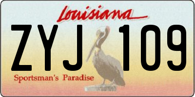 LA license plate ZYJ109