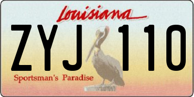 LA license plate ZYJ110