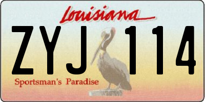 LA license plate ZYJ114