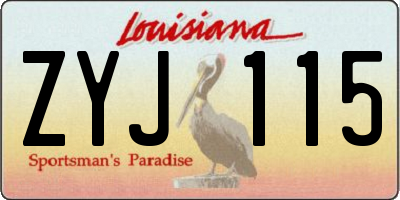 LA license plate ZYJ115