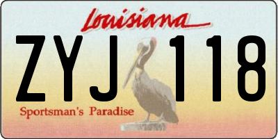LA license plate ZYJ118