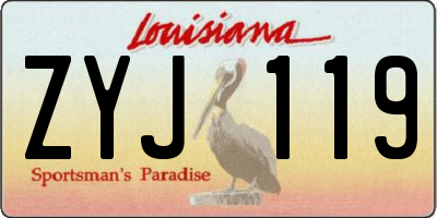 LA license plate ZYJ119