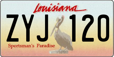 LA license plate ZYJ120