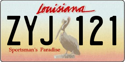 LA license plate ZYJ121