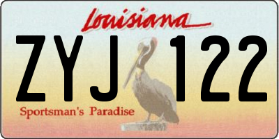 LA license plate ZYJ122