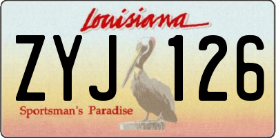 LA license plate ZYJ126