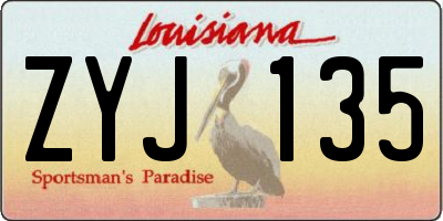 LA license plate ZYJ135